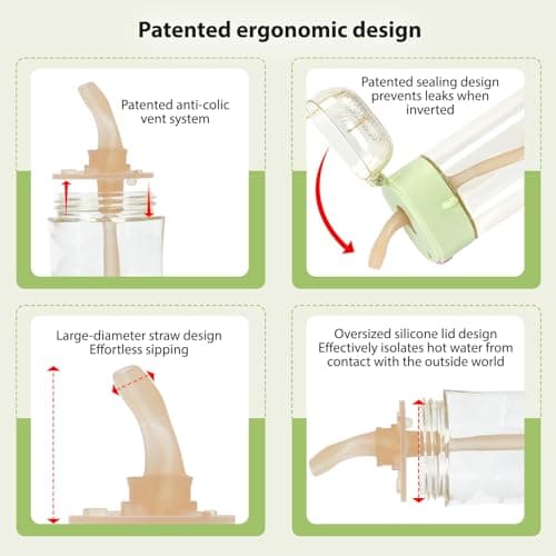 PPSU Water Bottle for Postpartum & Bedridden Care, Sip-Controlled Flow & Anti-Choking Design, Patented Leak-Proof Easy Drinking Cup with Straw, Spill-Proof for Seniors, Pregnancy & Recovery(17oz) - Thumbnail 6