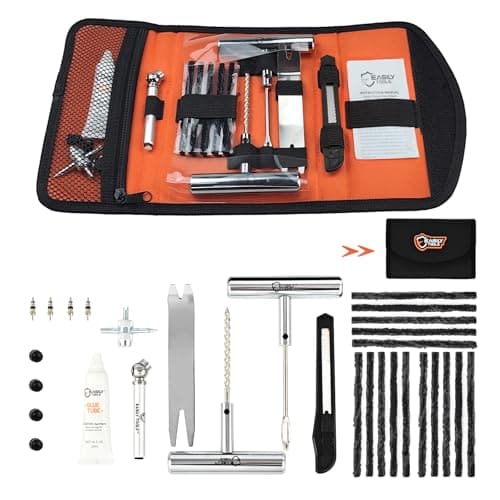 Professional 25-Piece Tire Repair Kit - Complete Emergency Kit for Car, Motorcycle. All-in-One Portable Oxford bag with Essential Tools & Step-by-Step Manual. Ready to Use, No Extra Purchase Needed. - Image 1