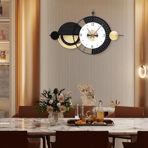 Anmotpe Large Modern Wall Clocks Big Wall Clock Nordic Style Metal Dial Battery Operated Clocks for Living Room Kitchen Bedroom 20.8X34.2inch - Thumbnail 6
