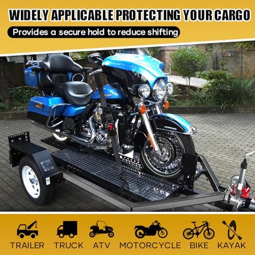 Ayaport Retractable Ratchet Straps 1in X 12ft(2PK)-1500lb Break Strength, Heavy Duty Ratchet Straps Self Retractable Tie Downs with Soft Loops for Motorcycle, Dirt Bike, Cargo, Truck Accessories - Thumbnail 5