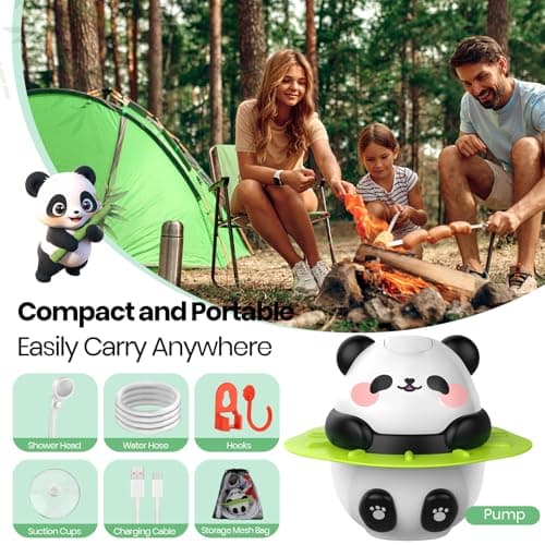 Barong Yekhna Portable Shower for Camping, 10500mAh Rechargeable Outdoor Shower with 3 Spray Modes, IPX7 Waterproof Camping Shower Pump for Hiking, Travel, Pet Bath, Car Washing - Thumbnail 6