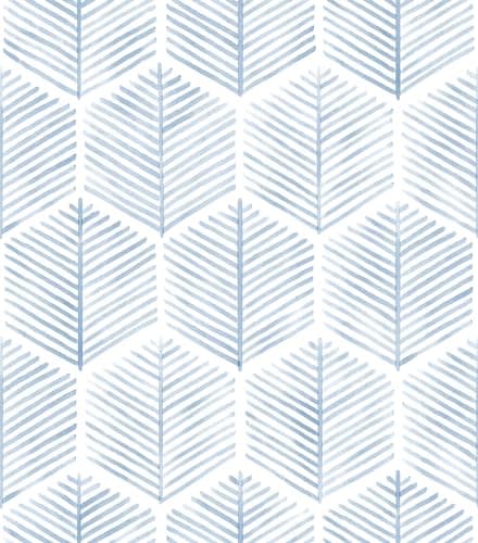 MelunMer Modern Peel and Stick Wallpaper Boho Contact Paper for Cabinets/Drawers 393In L 17.3In W Self Adhesive Removable Wallpaper for Bedroom/Bathroom Waterproof Geometric Contact Paper Blue/White - Image 1