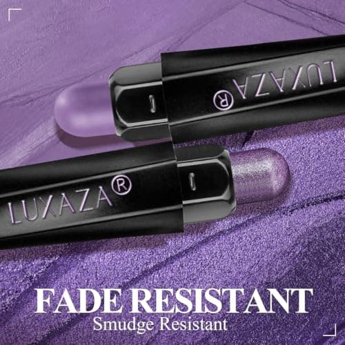 LUXAZA 10PCS Eyeshadow Stick Set,Pro Longwear Purple Cream Eye Shadow Brightener Pencil Crayon Makeup Sticks-Grape Glam - Thumbnail 4