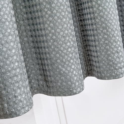 Home Queen Water Resistant Bathroom Window Curtains, Waffle Textured Half Tier Curtains for Kitchen, 28 W X 36 L Inches, Charcoal - Thumbnail 3