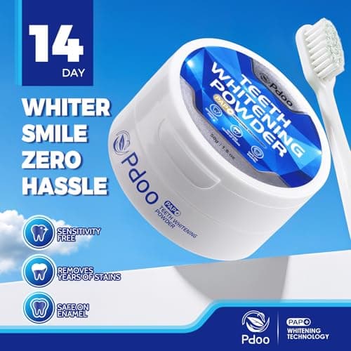 Teeth Whitening Powder 50g with Pap - Sensitivity Free Enamel Safe Whitening Powder, Removes Years of Coffee Tea Wine Tobacco Stains, Toothpaste Whitening Powder for Brighter Smile - Thumbnail 3