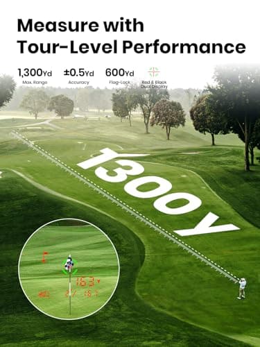 MILESEEY GenePro G1 Touchscreen & GPS Rangefinder with Slope, 43000+ Preloaded Courses, 1300 Yards Laser Range Finder Golf with Red & Green Display, 0.1s Flag Pole Locking Vibration, 6X Magnification - Thumbnail 5