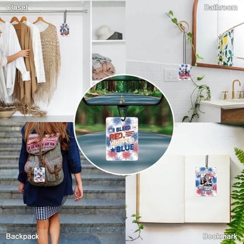 Car Air Fresheners USA 250th Anniversary Ornament Merchandise, Hanging Car Accessories Interior for 250 Year Party Decor American Patriotic Collectors US Citizens 4th of July Decorations Gifts - Thumbnail 6