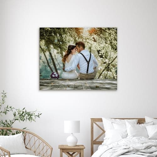 WEGA Custom Canvas Prints with Your Photos Customized Photo Prints Personalized Gifts Canvas Pictures Wall Art Decor for Living Room Bedroom Dining Room Framed (10''X8'') - Thumbnail 4