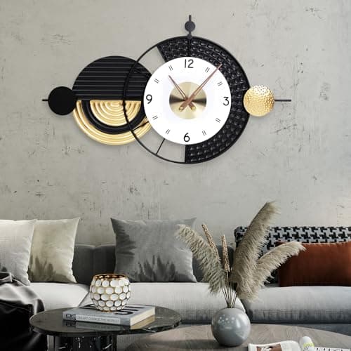 Anmotpe Large Modern Wall Clocks Big Wall Clock Nordic Style Metal Dial Battery Operated Clocks for Living Room Kitchen Bedroom 20.8X34.2inch - Image 1