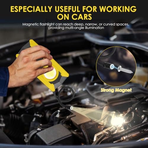 Rechargeable LED Work Light, OTYTY 40W 2000LM Magnetic Work Light Battery Powered Portable Flood Light with Gooseneck Flashlight for Car Repairing, Camping, Inspection (GFY) - Thumbnail 2