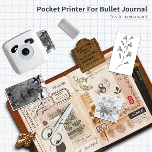 LFPERT Sticker Printer, TP6S Print Pods Mini Printer, Portable Bluetooth Sticker Maker Machine, Inkless Thermal Pocket Printers for Photos, Study Graphics, Notes, Journal, DIY & Gift Blessings -White - Thumbnail 3