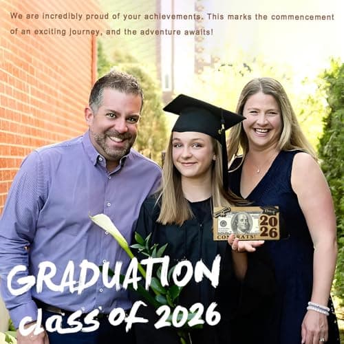 Graduation Gifts 2026 Money Holder, Wooden Graduation Money Cash Envelope Box for Class of 2026 High School Senior College University Graduates Student - Thumbnail 2