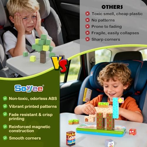 Mini Magnetic Blocks with Case - Portable Building Cubes Travel Toys for Kids Ages 4-8 Construction STEM Learning Set for Toddlers Build Mine Magnet World Christmas Birthday Gift for Boys Girls 3-5 - Thumbnail 3