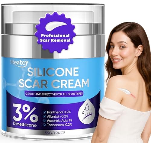 Reatoy Silicone Scar Cream for Surgical Scars, 3% Dimethicone Complex Silicone Scar Gel for Old & New Scars, C-Section, Pregnancy, Acne, Injury, Keloids, Burns, Non-Irritating Scar Removal Cream(55ML) - Image 1