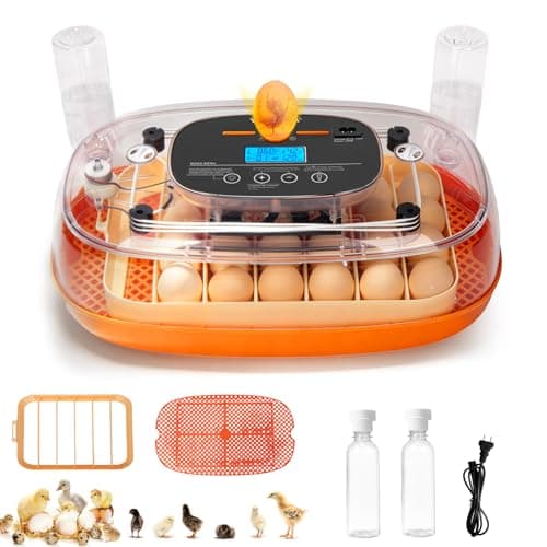 Incubators for Hatching Eggs, 24 Egg Incubator, Automatic Egg Turner with Humidity Control & Digital Temperature, Hatch Day, Auto Water Refill, 360°Viewing for Chicken, Duck, Quail, Duck, Goose - Image 1