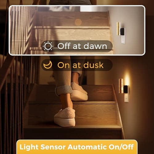 L LOHAS LED Night Lights Plug Into Wall, 2 Pack Night Light with Dusk-to-Dawn Sensor, Dimmable Decorative LED Nightlights, 0-100LM 3000K Adjustable Brightness for Bathroom, Hallway, Bedroom,Stairway - Thumbnail 5