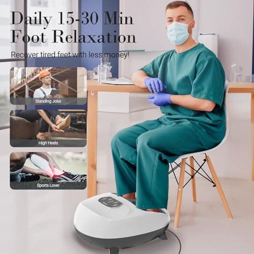 CuPiLo Foot Massager with Heat, FSA Eligible HSA Upgraded Full Feet Shiatsu Massage for Neuropathy, Remote Control Multi-Level Settings for Plantar Fasciitis, Birthday Day Gifts for Women Men(White) - Thumbnail 5