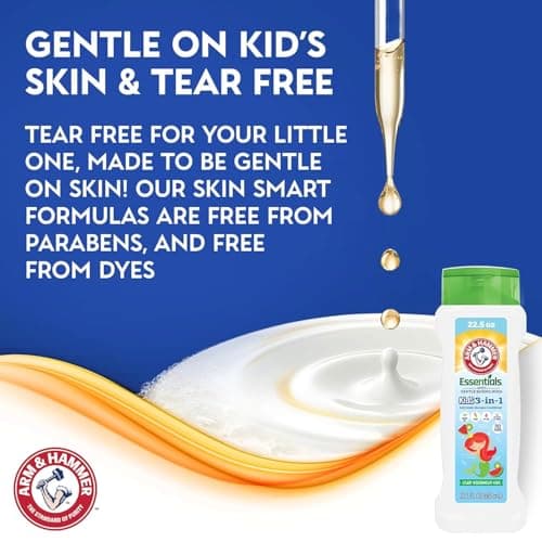 Arm & Hammer 6 Pack Essentials Kids Body Wash - 3-in-1 Watermelon Kiwi 22.5oz - Non Toxic Kids Shampoo and Body Wash And Conditioner - Thumbnail 5