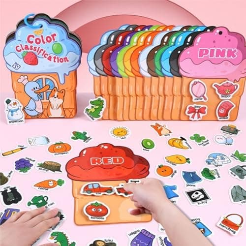 Montessori Color Sorting Toys for Toddlers: Sensory Fine Motor Matching Games Autism Educational Toys Preschool Learning Activities Preschool Busy Book for Boys Girls Ages 3-5 - Image 1