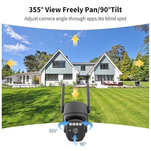 WY-LINK Solar Camera Outdoor Wireless, 360° Cameras for Home Security, Two-Way Talk, Auto Tracking, Light Alarm, Color Night Vision - Thumbnail 3
