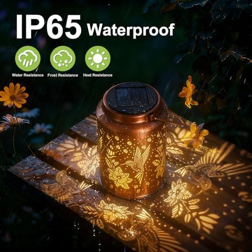 Gifts for Mom Hummingbird Solar Lights Outdoor Garden Decor for Outside, Mothers Day Gifts, Solar Lantern Outdoor Waterproof for Outdoor Decor, Pathway, Yard, Patio - Thumbnail 3