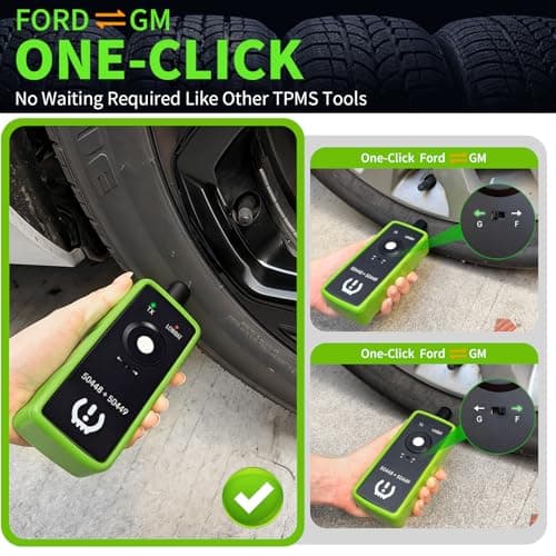 2IN1 TPMS Relearn Tool w/Battery for GM and Ford, FIRSTOOL EL50448+EL50449 TPMS Reset Tool with Model Switch Button Tire Sensor Programmer TPMS Sensor Tool,Tire Sensor Reset Tool for Lincoln GMC Buick - Thumbnail 2