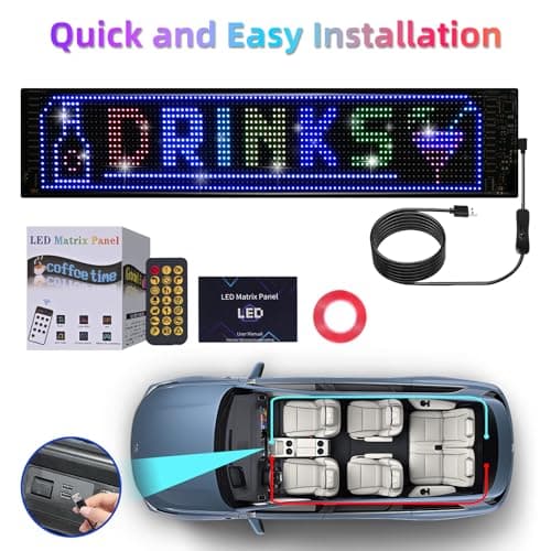 Eachbid Programmable Scrolling LED Sign, 23.4"x4.7", USB Flexible Digital Sign, APP Control, Custom DIY Editor Text, Patterns, Animations, for Car, Store, School, Hotel - Thumbnail 6