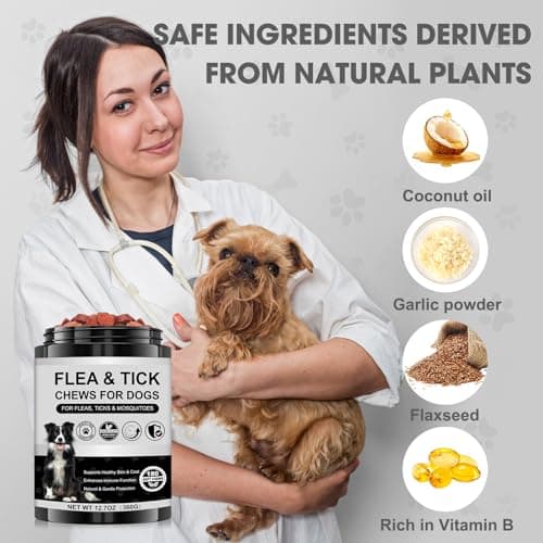 Dog Flea and Tick Chewable Supplement – Natural Support for Skin & Coat Health, Seasonal Comfort & Itch Relief – 180 Soft Chews with Chicken Flavor for Dogs & Puppies (180pcs) - Thumbnail 6