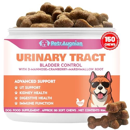 Dog Urinary Tract Supplement & Natural UTI Medicine Cranberry & D-Mannose -Kidney+Bladder Support - Best Prevention Incontinence & Bladder Stones-Cranberry Supplement - 150 Chews - Image 1