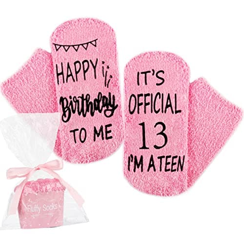Jeasona Gifts for 13 Year Old Girl Teenage Girl Birthday Gifts Cute Fuzzy Socks - Image 1