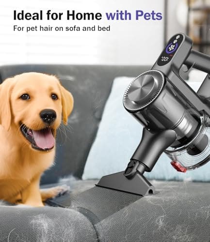 Cordless Vacuum Cleaner, 45Mins Vacuum Cleaners for Home with LED Display, Stick Vacuum Cordless Rechargeable, Wall-mounted Charging, Wireless Vacuum for Home Pet Hair, Carpet, Hardwood Floor - Thumbnail 6