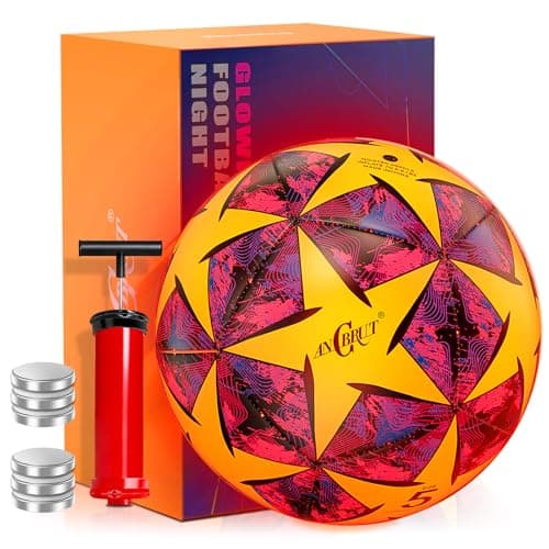 ANCBRUT Light Up Soccer Ball Glow in The Dark Size 3/4/ 5 Indoor&Outdoor Sports Gifts Birthday Ideas for 3-15+ Boys, Girls, Teens with Pre-Installed Batteries & Pump (Size 5 Soccer Ball) - Image 1