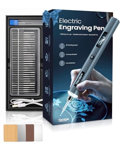 Vanlgs Engraving Pen for Metal Wood Glass Plastic, Engraving Tool with LED Light, 31 Bits, Cordless, 5 Speeds, Rechargeable, Engraver Kit Craft Easter Gifts for for Teens Adults Beginner - Image 1