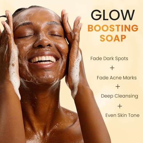 QOOQ Turmeric Kojic Acid Soap for Dark Spots Remover – Facial Cleansing Bar with Vitamin C, Retinol, Collagen, Vitamin E, Glycerin, Shea Butter & Castile Olive Oil – Soap for Women & Men (120g x 2) - Thumbnail 2