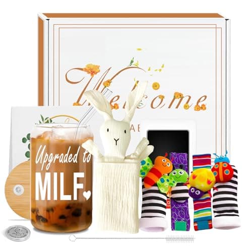 BELIVIUM Gender Reveal Gifts New Mom Gifts First Time Mama to Be Gift Expecting Mother Pregnant Women Presents for Postpartum Baby Shower - Coffee Cup, Baby Girl & Boy Sensory Toys, Cotton Lovey - Image 1