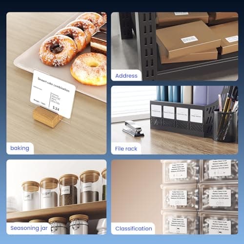 CLABEL Label Maker Machine with Tape, 221B Thermal Bluetooth Label Printer 2 Inch Portable Barcode Inkless Sticker for Small Business, Retail Office,Office, Home, Came with 1 Roll Label (Grey) - Thumbnail 4