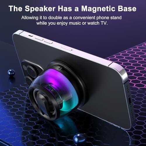 EGBULL Magnetic Multifunction Bluetooth Speaker with 3D Surround Sound, TWS Pairing, Portable Wireless, RGB Lighting, Strong Magnetic Base, Phone Stand, for Gaming, Office, Home and Outdoor Use - Thumbnail 3