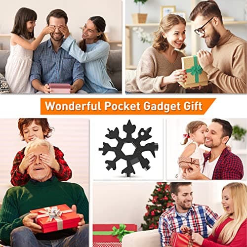 Dusor Gifts for Men Him Dad Husband, 18-in-1 Snowflake Multitool, Stocking Stuffers for Adults, Mens Gifts for Christmas, Gift for Dad Who Want Nothing, White Elephant Gift for Adults, Tools for Men - Thumbnail 6