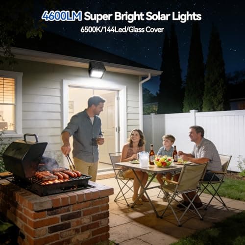 Aialun Solar Flood Lights Outdoor Motion Sensor 150W,8000mAh Battery,4600LM 120 Bright LEDs Security Lights with Remote Control,IP65 Waterproof Outside Flood Wall Light for Backyard,Garage - Thumbnail 2