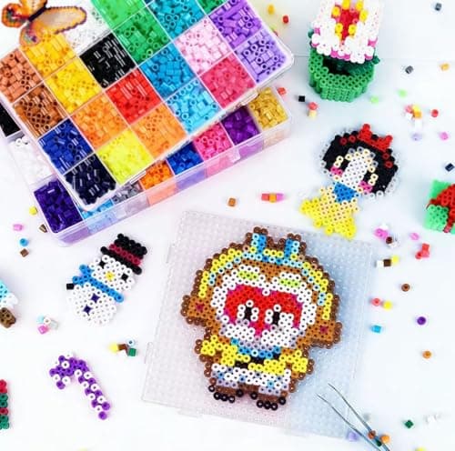 5mm Fuse Beads Kit - Includes 18000 Pieces of 48-Color melt Beads, Bead mat, Tweezers, Storage Box, and Various Other Accessories. Suitable for Handicraft DIY, Festival Gifts, and Room Decoration. - Image 1