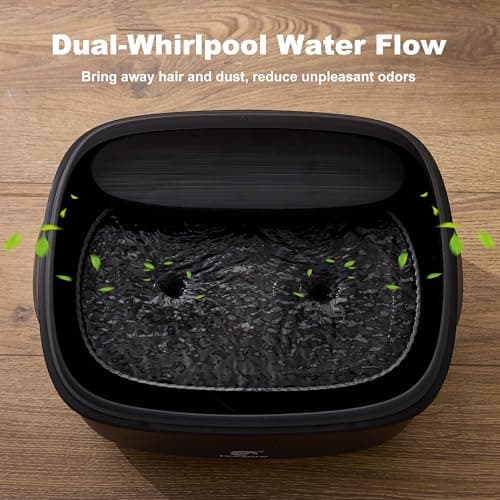 HOLAPAW Dog Water Fountain for Large Dogs, 2.1Gal/8L Dog Water Bowl Dispenser, No Spill Automatic Pet Water Fountain for Dogs Cats Multiple Pets with Ultra Quiet Pump, 3 Filter Replacement, Black - Thumbnail 2