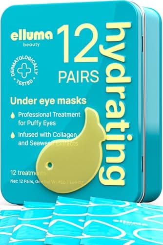 Elluma Beauty Under Eye Patches 12 Pairs of Themed Hydrogel Eye Gel Pads - For Puffy Eyes and Dark Circles, Under Eye Bags, Wrinkles - Hydrating Set with Seaweed Extracts - Image 1