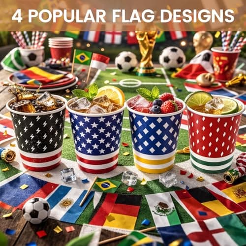 Biotakeware 300 Pack 3 oz Bathroom Paper Cups, Disposable Mouthwash Cups with 4 Mixed Designs, Small Mini Coffee Cups for Bathroom, Party, Picnic, Travel, and Events - Thumbnail 4