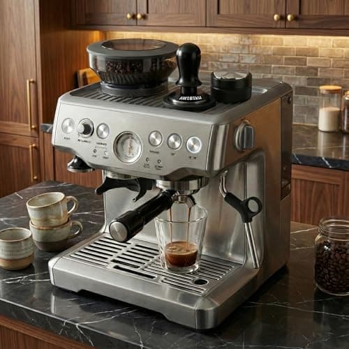 AWIBIKU Barista Espresso Tamper 53.3/54mm, Spring Loaded Flat Base Tamper Kit with 4-Blade Coffee Distributor & 316 Stainless Steel Puck Screen - Thumbnail 6