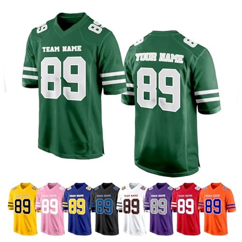 Green Custom Football Jersey for Women Men Team Clothing Name Number Jerseys Personalized Shirt Youth Kids Customized Football Uniform Fans Birthday Gift - Image 1