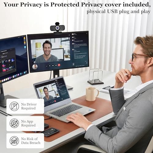 SZGIARUY 1080P HD Webcam for PC with Auto Focus & Noise Cancelling Mic - Plug and Play Computer Camera for Video Conferencing, Online Classes, Live Streaming - Ideal for Remote Workers/Students/Gamers - Thumbnail 4