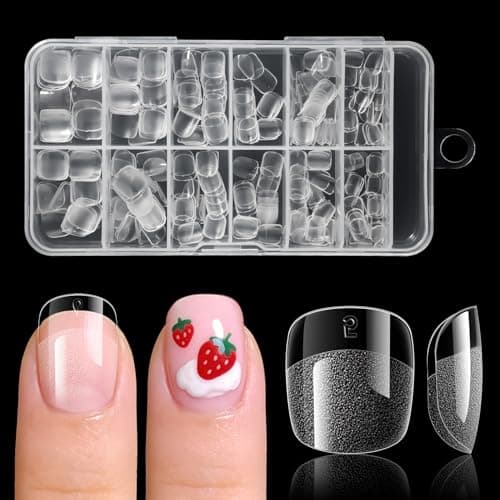 Ranrose 360pcs Kid Nail Tips for Girls 4-8 Years - Pre-Shaped Soft Gel Squared Oval Press on Nails for Kids,Half Matte Full Cover Fake Nail for Kids DIY Salon,Perfect for Birthday Parties,Holidays - Image 1