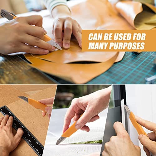 Mulwark 11PC Box Cutter Retractable Utility Knife Set - Heavy Duty Craft Knife with 10PC Sharp Snap-off 9MM 30 Degree Blades for Precision Cutting - Thumbnail 6