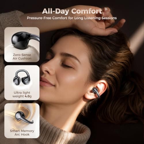 SUPERONE Open Ear Clip-On Earbuds with Air Cushion & Digital LED Display - Thumbnail 2