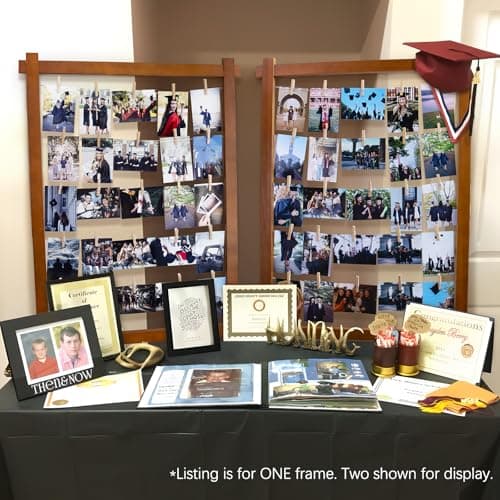 2026 Graduation Decorations - Wooden Picture Frame Decor with Clips - Class of 2026 Grad Centerpieces Table Wall Decoration Party Supplies for Kindergarten Preschool High School College - Thumbnail 5